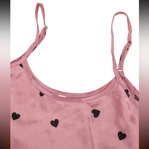 Satin  Pajamas Set, Sleeveless Pajama Top & Pajama Shorts Set - Picture 4 of 5